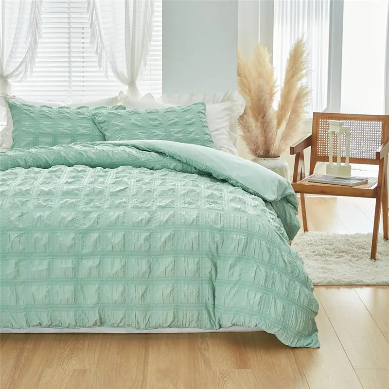 Duvet Cover Set AB Side Comforter Cover+pillowcase Solid Home Bedding USA/EU king Single No Sheet bettwäsche baumwolle 135x200