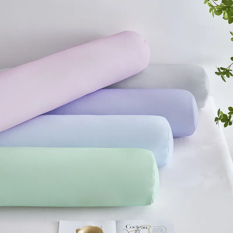 80cm Cervical Neck Roll Ice Silk Stuffed Round Bolster Body Support Sofa Cushion Long Cylinder Neck Pillow With Core Removable
