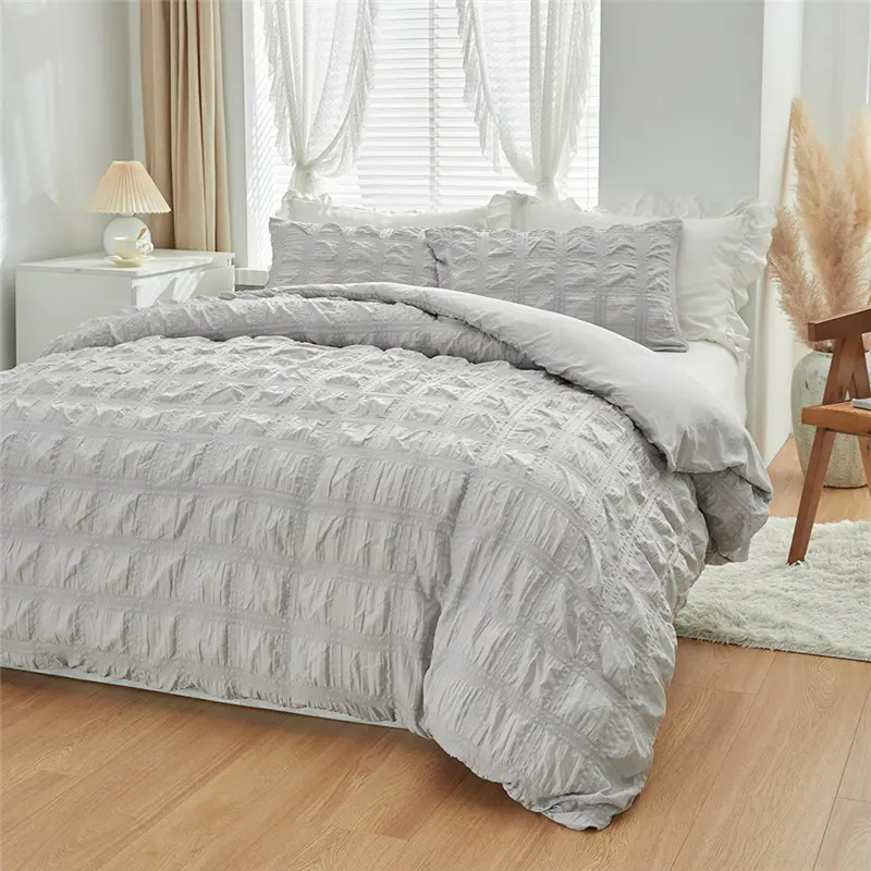 Duvet Cover Set AB Side Comforter Cover+pillowcase Solid Home Bedding USA/EU king Single No Sheet bettwäsche baumwolle 135x200