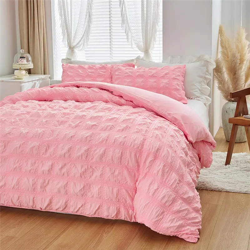 Duvet Cover Set AB Side Comforter Cover+pillowcase Solid Home Bedding USA/EU king Single No Sheet bettwäsche baumwolle 135x200
