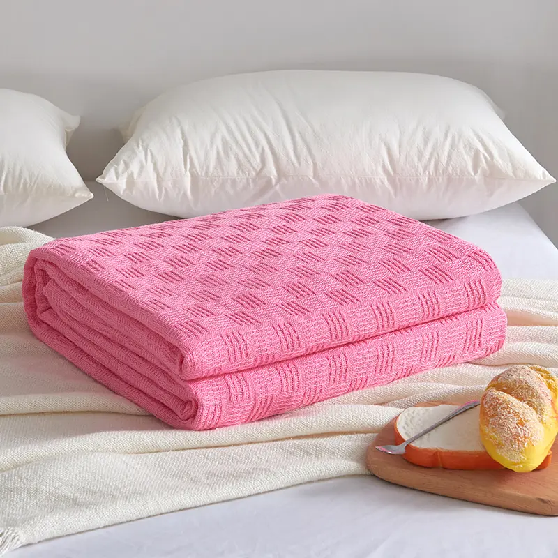100%Cotton Gauze Blanket Plain Blue Sofa Bed Cover,Bedspread Home Outdoor Solid Thin Summer Quilt For Baby Gril Adult 180*200cm