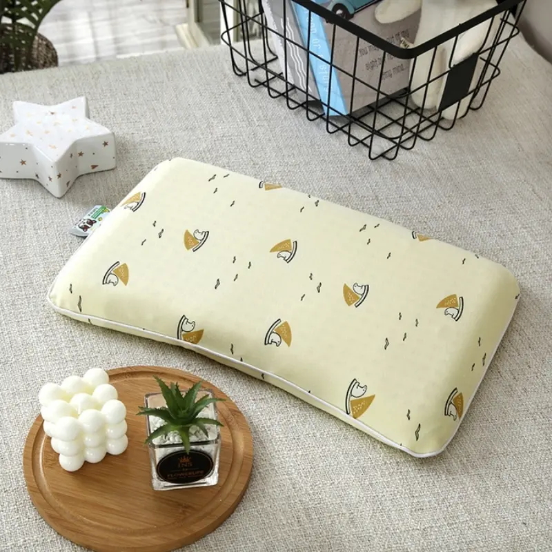 Natural Latex Pillow For Kids Neck Support 44*27cm Pillow Inner With Pillowcase Cartoon Drop Shipping Boy Girl Latex Pillows