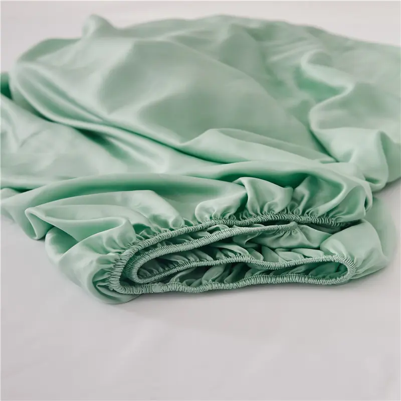 Luxury Natural Lyocell Fiber Smooth Tencel Fitted Sheet Solid Mattress Cover With All-around Elastic Rubber Band 1.5M Bed Sheet