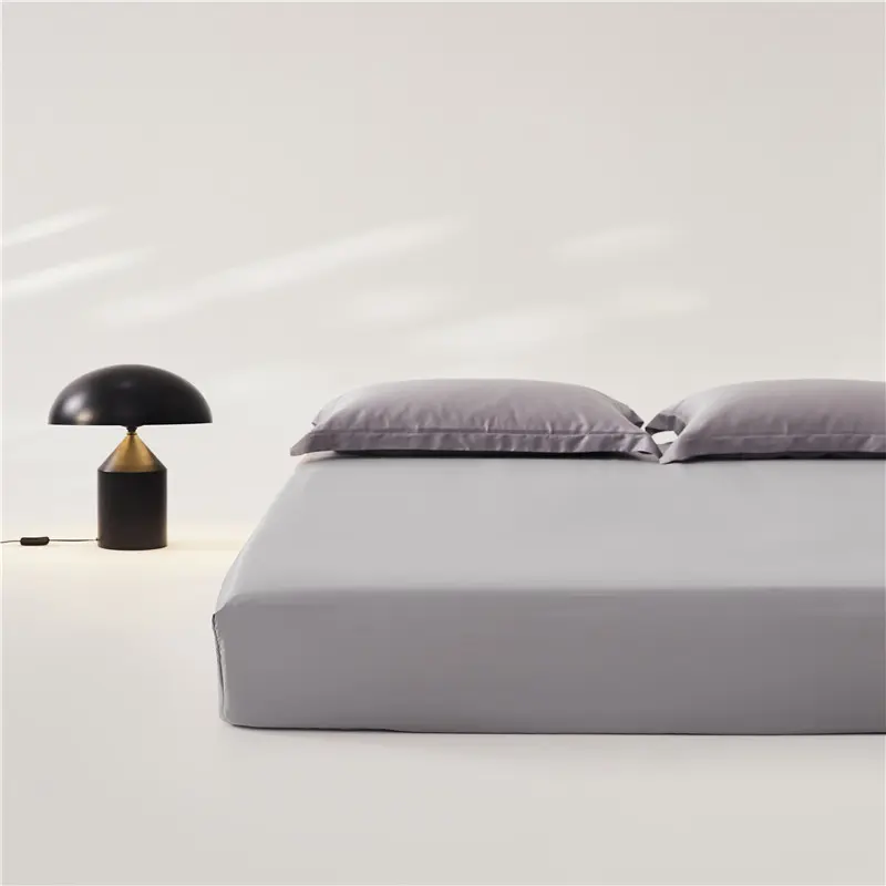 Luxury Natural Lyocell Fiber Smooth Tencel Fitted Sheet Solid Mattress Cover With All-around Elastic Rubber Band 1.5M Bed Sheet