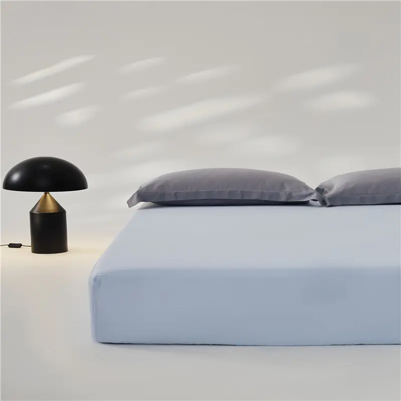 Luxury Natural Lyocell Fiber Smooth Tencel Fitted Sheet Solid Mattress Cover With All-around Elastic Rubber Band 1.5M Bed Sheet