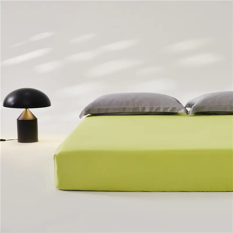 Luxury Natural Lyocell Fiber Smooth Tencel Fitted Sheet Solid Mattress Cover With All-around Elastic Rubber Band 1.5M Bed Sheet