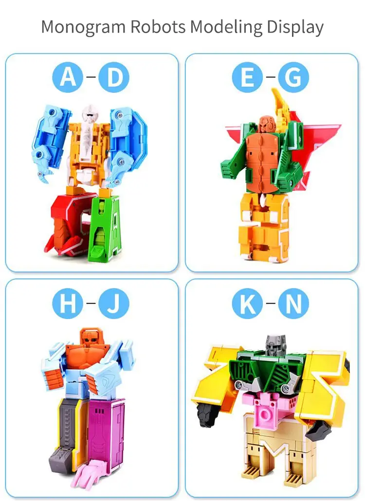 New Learning Toys 26 Letters Learnable Words Transformable  Combinable Robots Alphabet Toys For Kids Gifts Learn Play Robot Toy