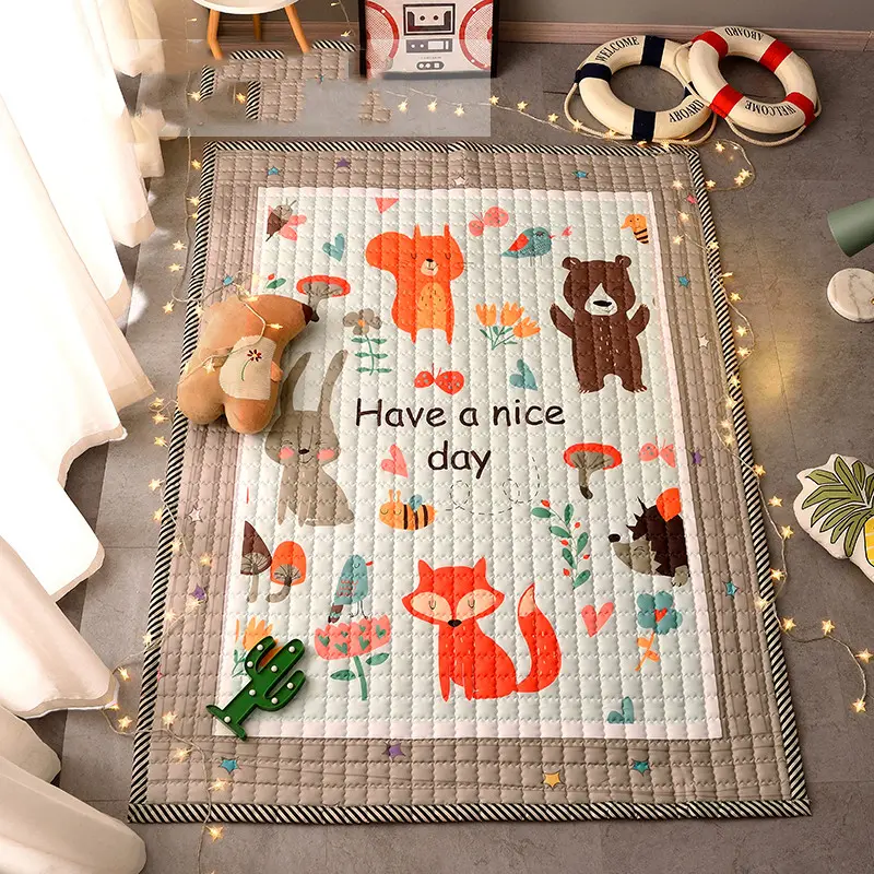 Nordic Kid Crawling Play Mat Cartoon Animal Living Room Bedroom Carpet Cute Dinosaur Children Floor Rug  150*200cm Home Textile