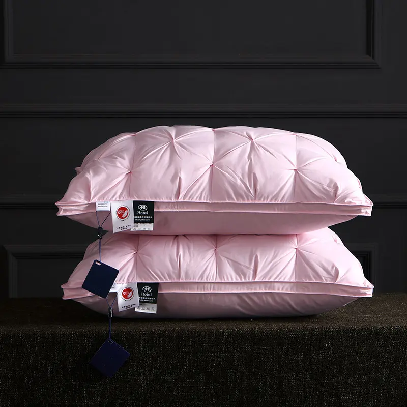 White 95% Goose Down Pillow Grey Pure Cotton Pillowcover 3D Bread 5-Star Hotel  Sleep Pillow Low-Mid-high Pillows Drop Shipping