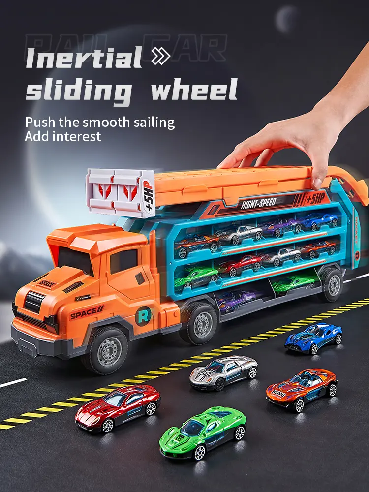 3D Rail Car - Over the Track, High Impact Flying Car - Transformed Inertial Car Puzzle Power Car Toy Set - Alloy Car Toy Set