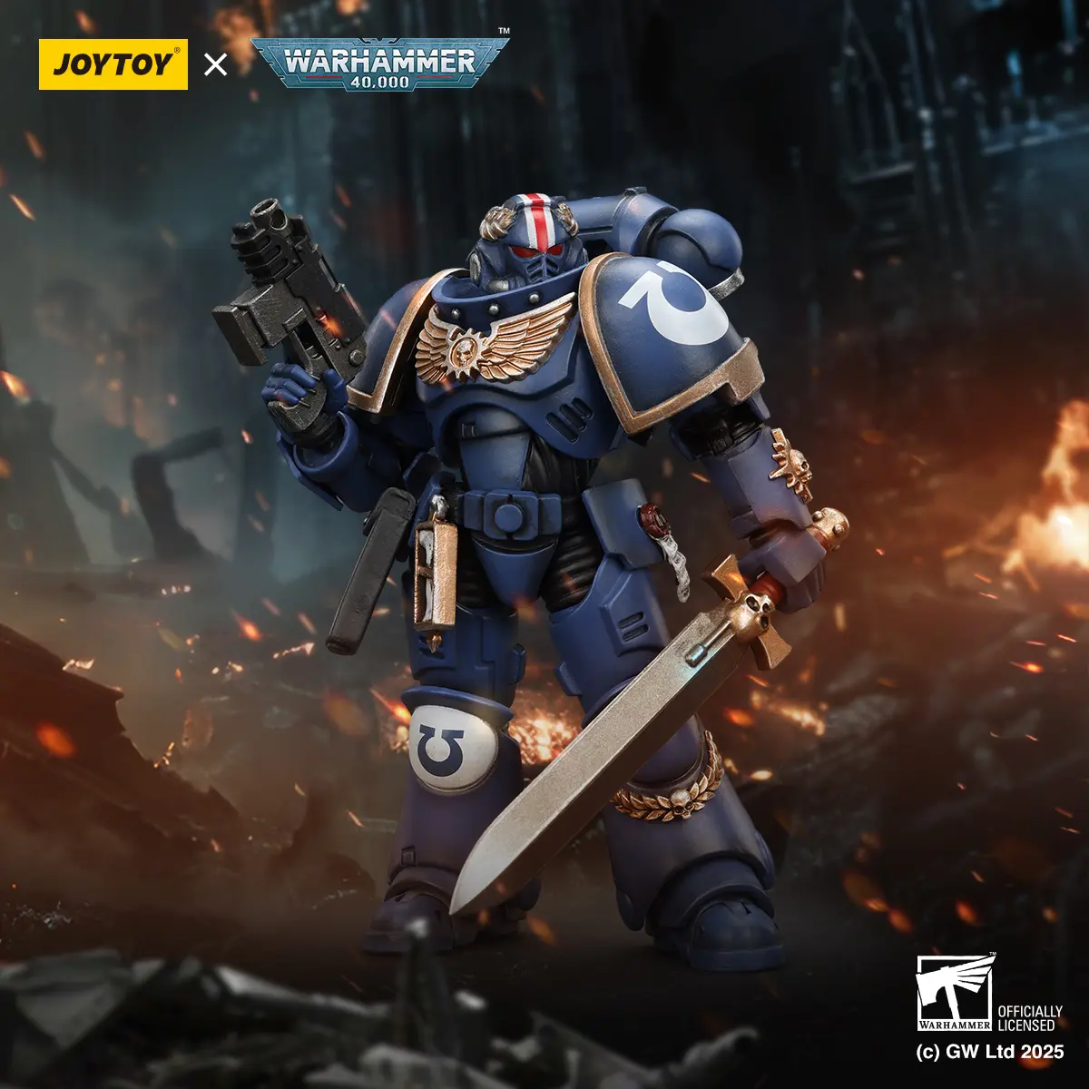 [Pre Sale]JOYTOY 1/18 Action Figure Warhammer 40K Ultramarines Primaris Lieutenant Argarant 3.0 Collection Model JT4065