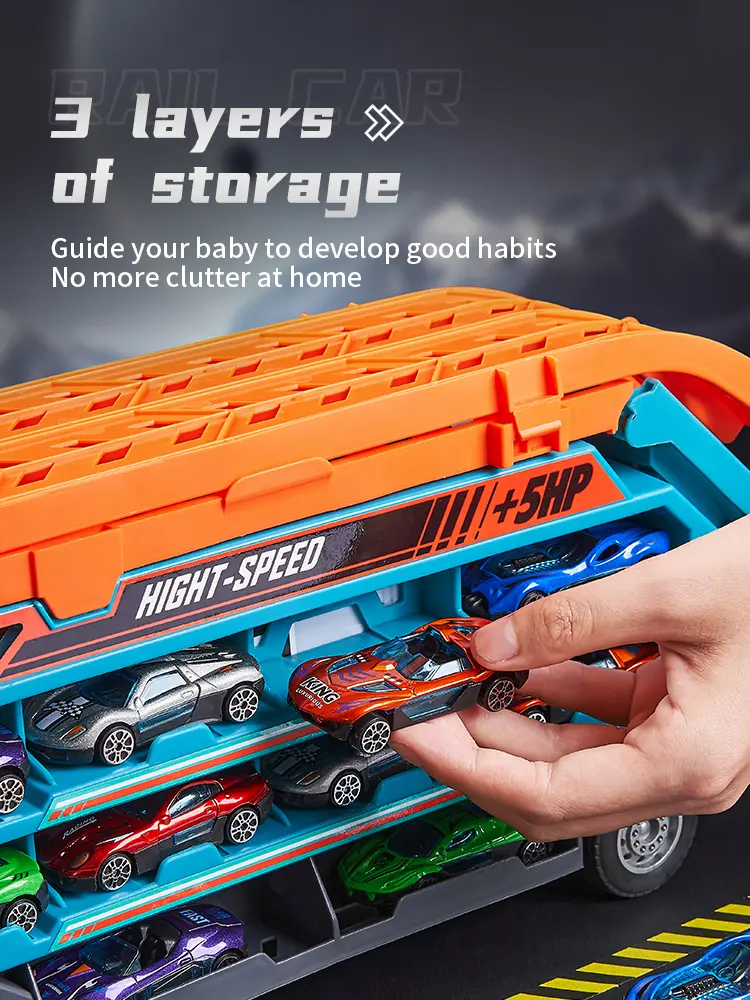 3D Rail Car - Over the Track, High Impact Flying Car - Transformed Inertial Car Puzzle Power Car Toy Set - Alloy Car Toy Set