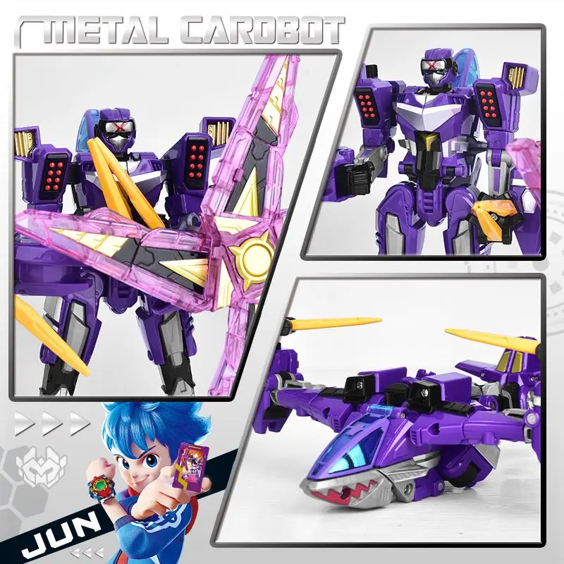 Metal Cardbot HEAVY IRON Trailer Cargo Truck Transforming Robot Car Card Toy Action Figure ABS 30CM Transformation Model Gift