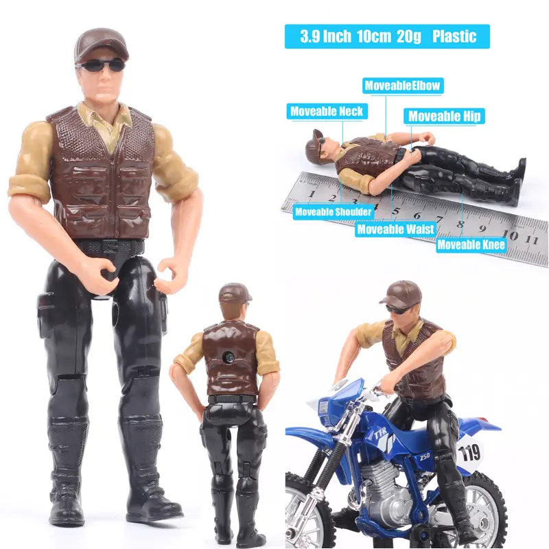 1pcs 1/18 Scale 3.75 Inch Racer Action Figure For Motorcycle Rider Bike Model Worker Military Soldier Army Miniatures Toy Kids