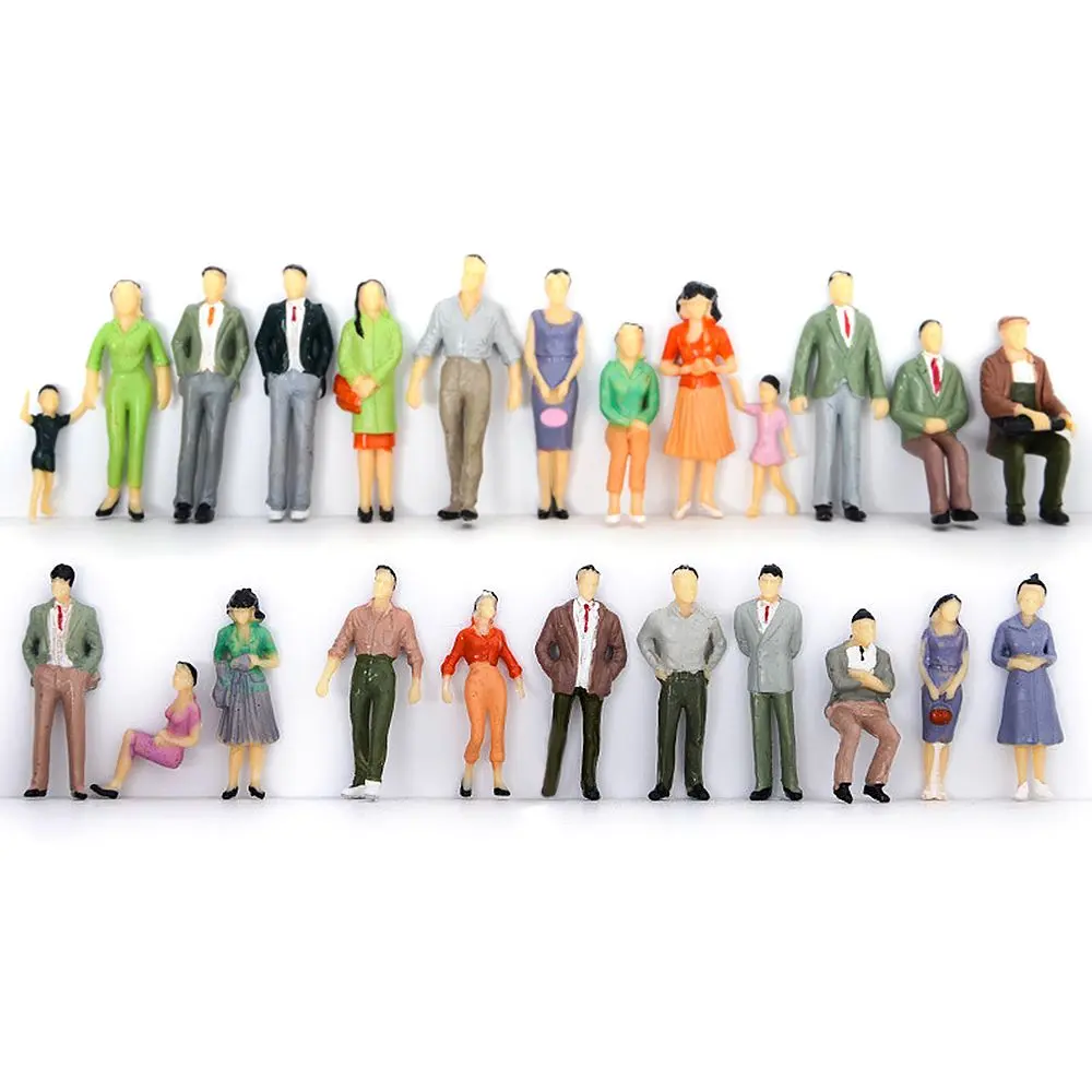 1Bag Multiple Scale New People Soldiers Figures Model Building DIY Character Train Scenery Figurine Decor Plastic Toy