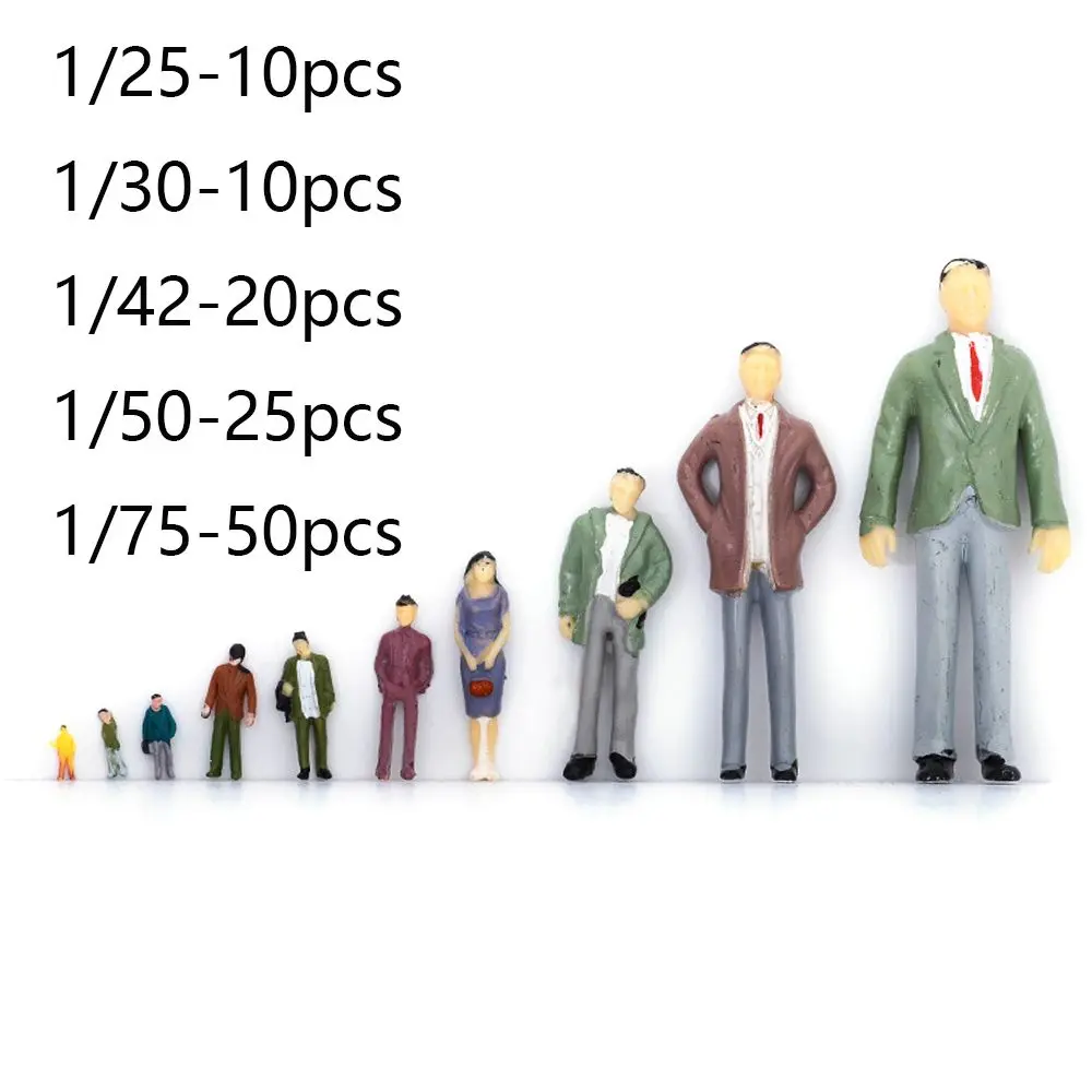 1Bag Multiple Scale New People Soldiers Figures Model Building DIY Character Train Scenery Figurine Decor Plastic Toy