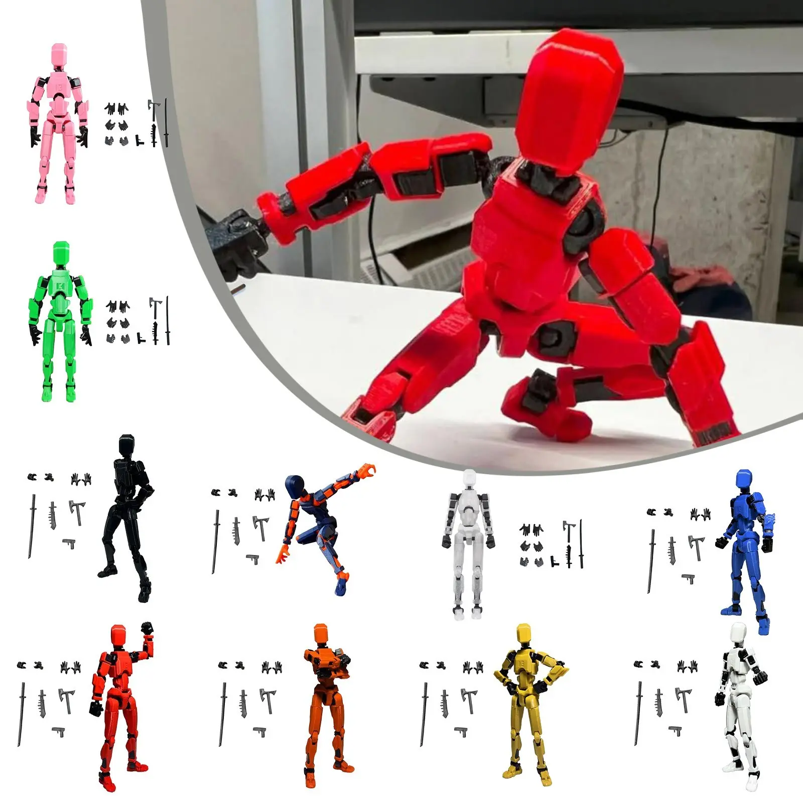 Multi-Jointed Movable Shapeshift Robot 2.0 3D Printed Mannequin Dummy 10 Action Figures Toys Kids Adults Parent-children Game