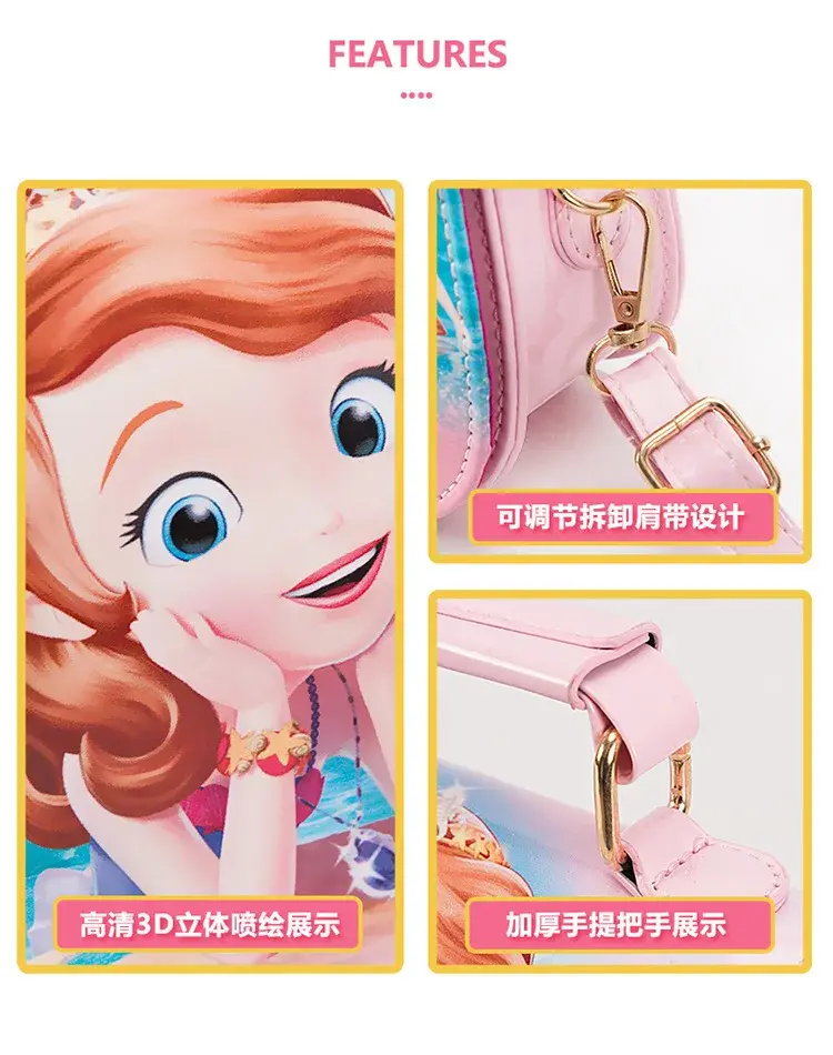 Disney Frozen 2 Elsa Anna  Princess Children's Toys Shoulder Bag Girl Sofia Princess Baby Handbag  Kid Fashion Shopping Bag Gift
