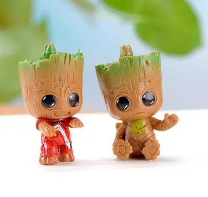 4pcs/set Guardians of The Galaxy Tiny Groot Cute Baby Tree Man Model Figure Toys 4.5cm Gift Ornaments