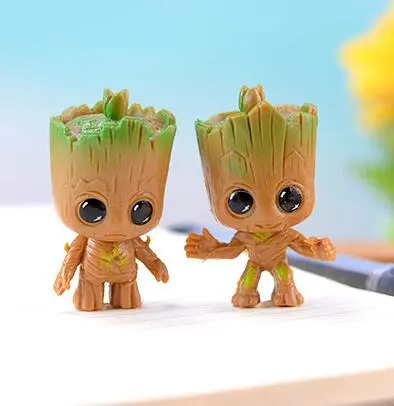 4pcs/set Guardians of The Galaxy Tiny Groot Cute Baby Tree Man Model Figure Toys 4.5cm Gift Ornaments