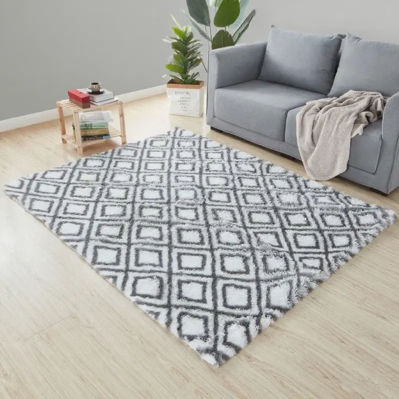 Super Soft Fluffy Gradient Living Room Carpet Tie Dyeing Floor Carpets Warm Comfortable Long Plush Rugs for Bedroom