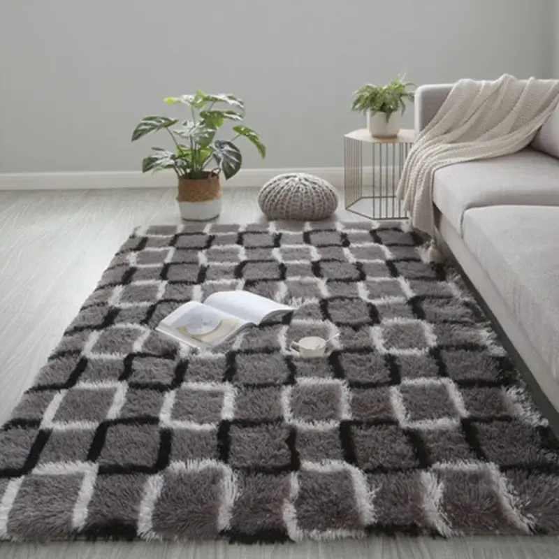 Super Soft Fluffy Gradient Living Room Carpet Tie Dyeing Floor Carpets Warm Comfortable Long Plush Rugs for Bedroom