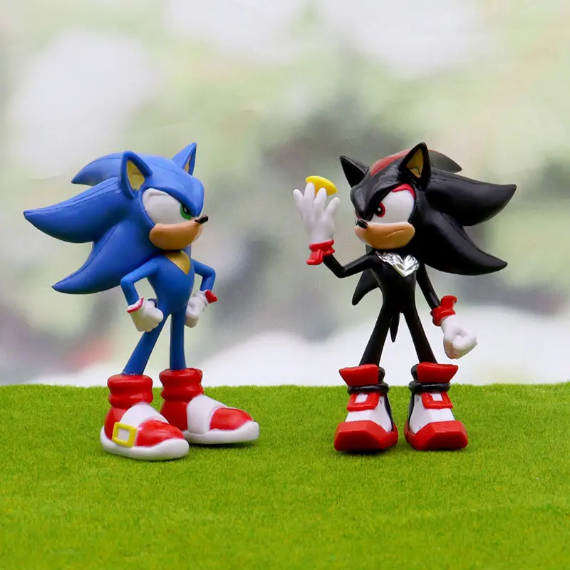 New whole set sale Sonic Tails Werehog Action Figures Blue Shadow Doll Cartoon Figurines Collectible Dolls Kids Hedgehog Toy