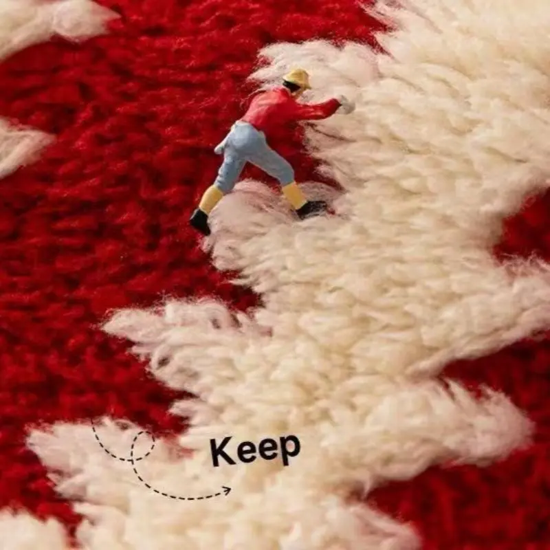 1pc Plush soft and comfortable sofa cushion red Christmas autumn and winter simple premium seat cushion non-slip cover