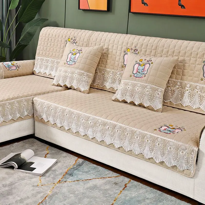Embroidery sofa cushion universal non-slip cushion in all seasons living room summer sofa seat cushion non-slip and breathable