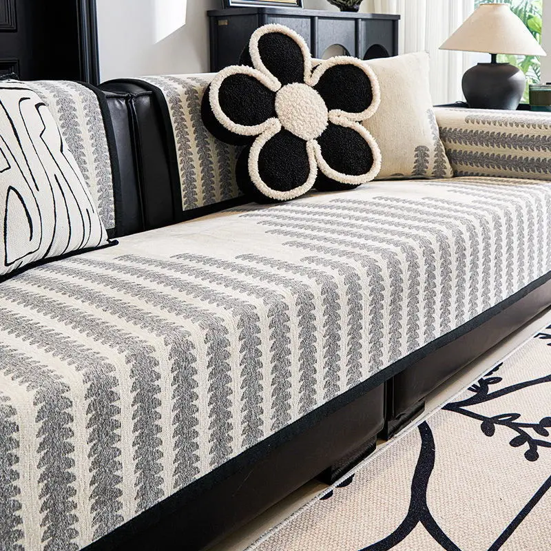 1pc Nordic chenille non-slip sofa cushion  four-season universal sofa cover  seat cushion  backrest towel