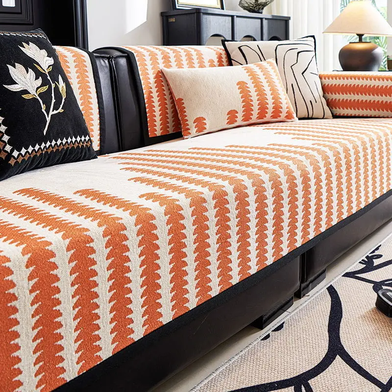 1pc Nordic chenille non-slip sofa cushion  four-season universal sofa cover  seat cushion  backrest towel