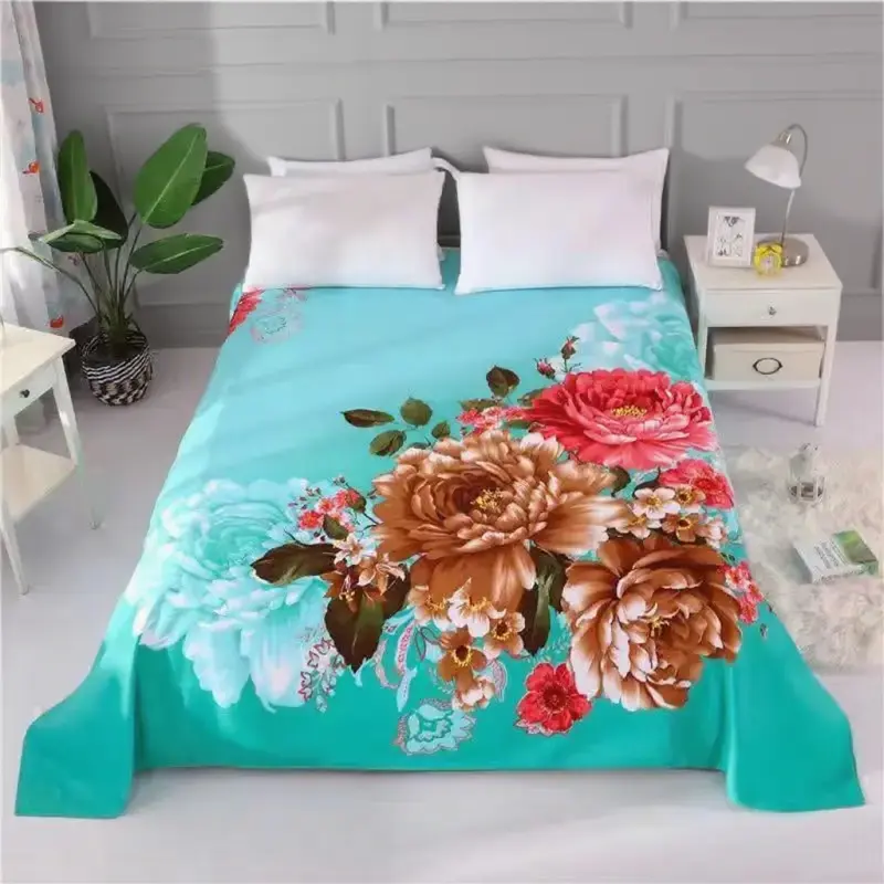 1pc Floral 3D Printing Sanding Soft Flat Sheet Big Large Size 245x245cm Wedding Bed Sheet Thicken Twin Bedsheet No Pillowcase