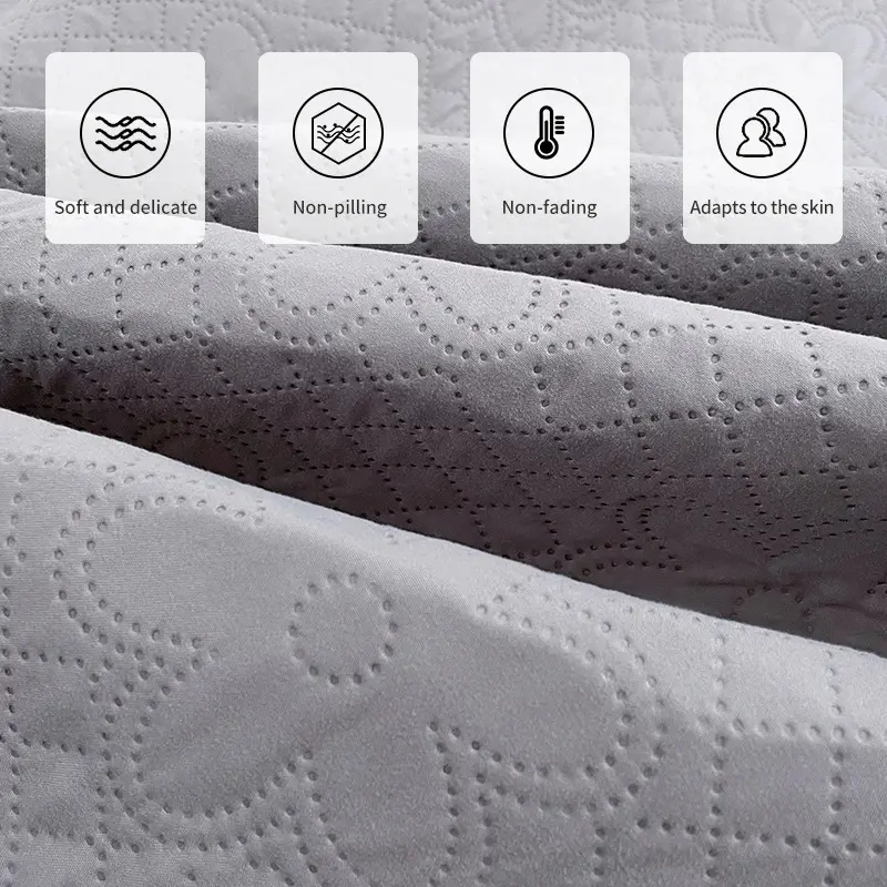 Anti-mites Anti-bacterial Waterproof Mattress Cover Single King Raw Cotton Quilted Bed Fitted Sheet Not Included Pillowcase