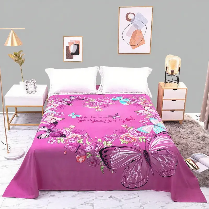 Thicken Brushed Flat Sheet Soft Sanding King Size Bed Sheet  Red Wedding Bed Sheet 245x245cm No Pillowcase