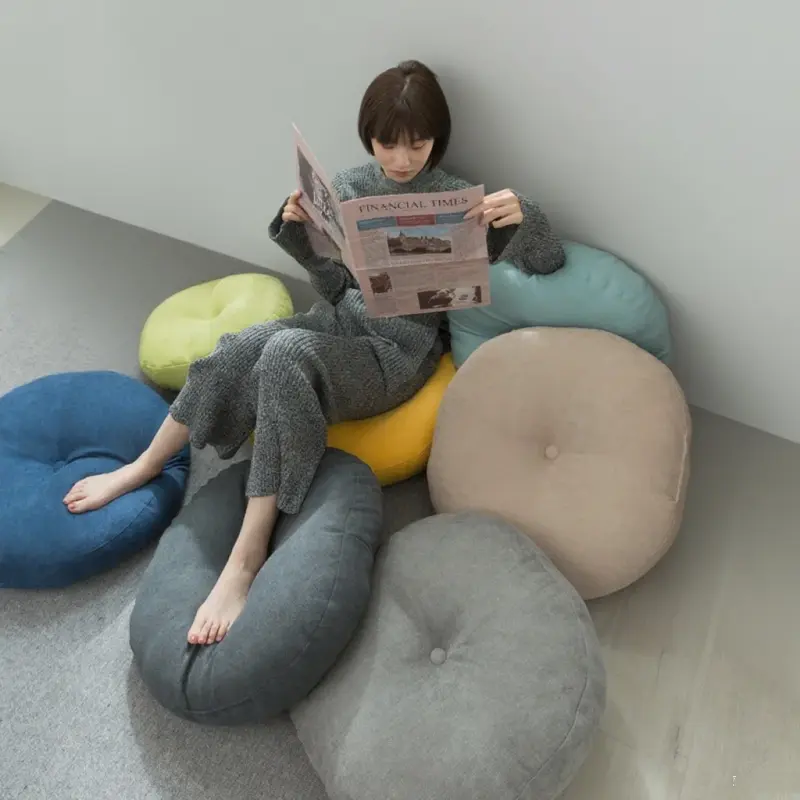 Cotton Linen Round Seat Cushion Home Floor Tatami Mat Balcony Bay Window Cushion Pillow Decor Home