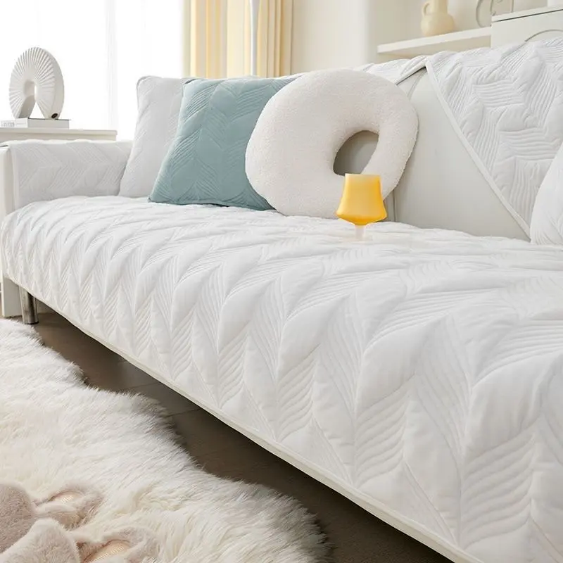 1pc Plush simple sofa cushion autumn and winter seat cushion advanced sense non-slip thickened simple sofa cover