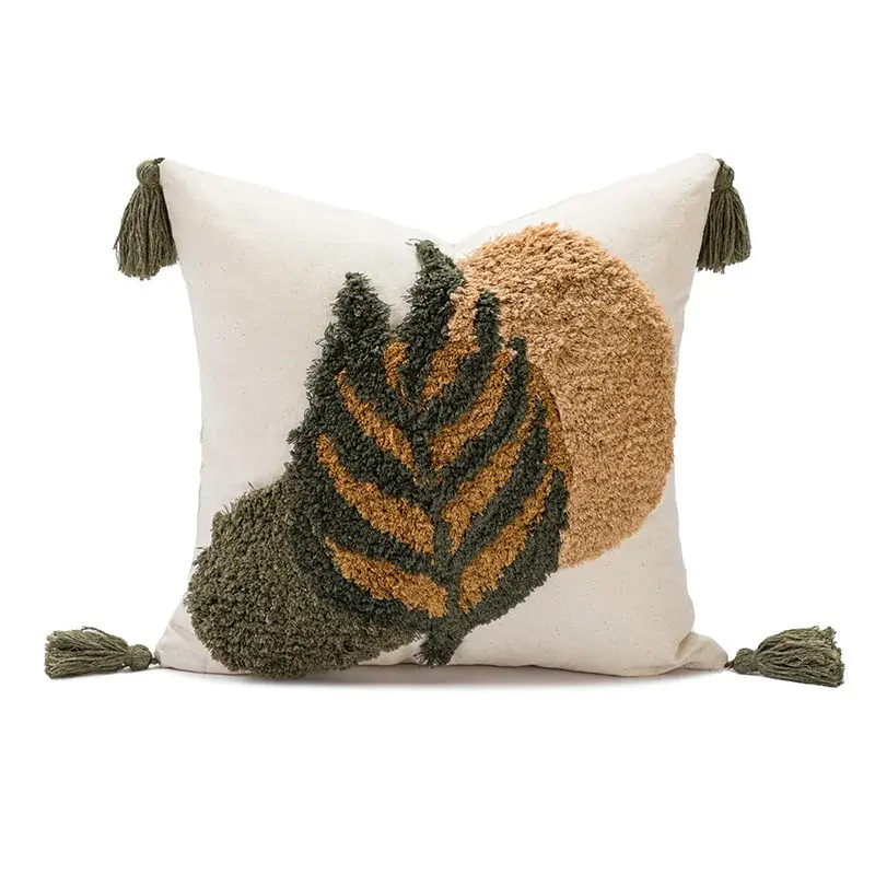 Nordic Bohemian Tassel Pillowcase Embroidery Seat Cushion Cover For Living Room Bedside Pillow Case 45x45cm