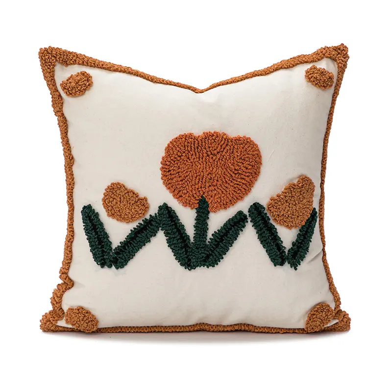 Nordic Bohemian Tassel Pillowcase Embroidery Seat Cushion Cover For Living Room Bedside Pillow Case 45x45cm