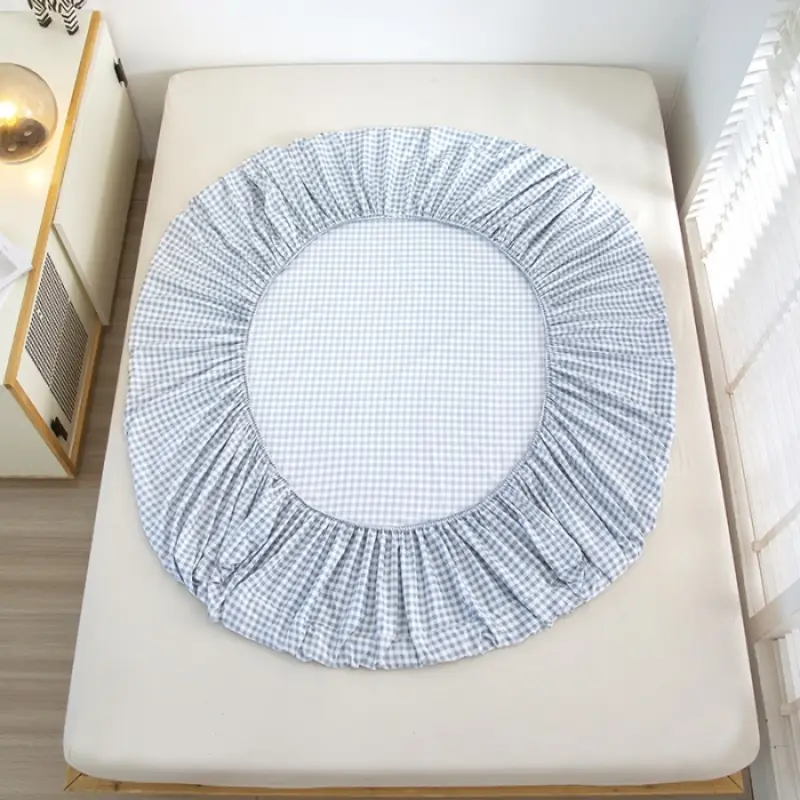 1pc Solid color plaid unprinted wind soft breathable thickened mattress 120x200 150x200 180x200