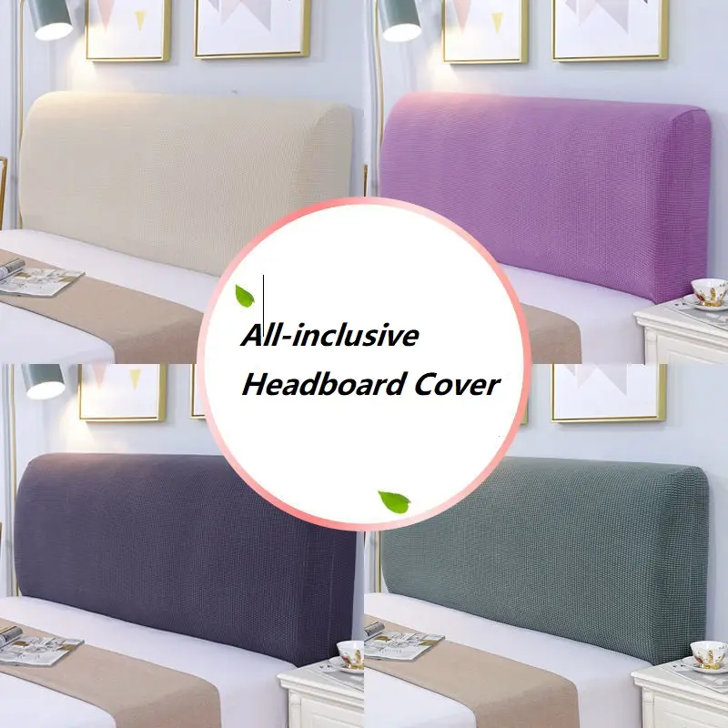 Solid Color All-inclusive Head Cover Elastic Headboard Protector Cover Dustproof Bed Head Back Cover Home Decor