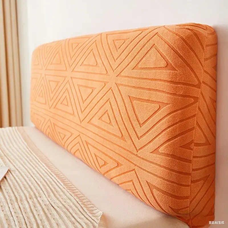 Headboard Cover Solid Color Elastic Bed Head Slipcover Leaves Printed All-inclusive Bed Backrest Cover Bedroom 1pcs