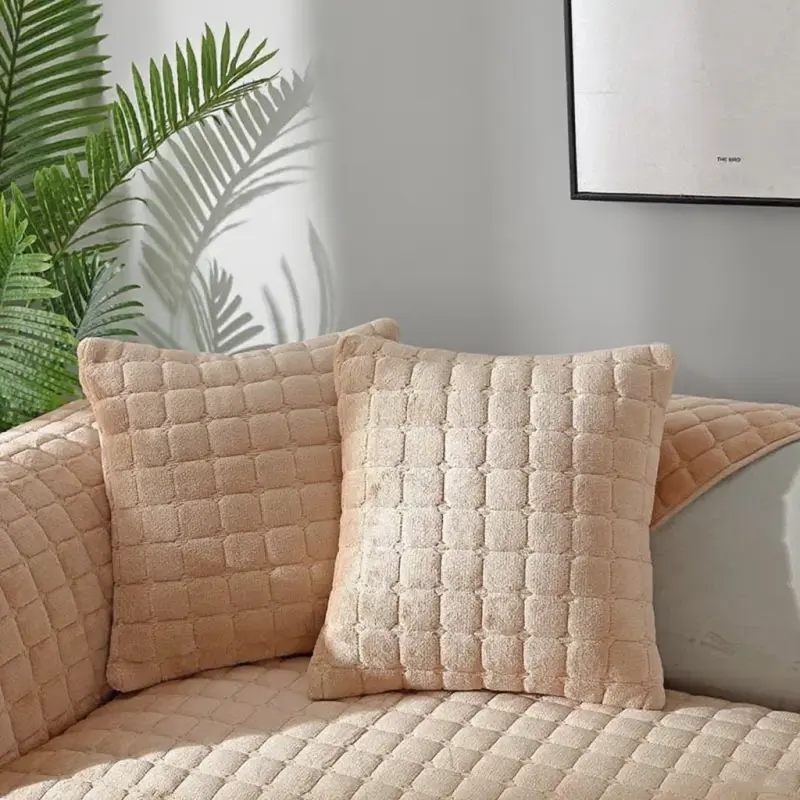 Winter Thick Plush Sofa Cover 1/2/3 Seater Non-slip Sectional Sofa Towel Soft Velvet Plush Quilted Couch Covers for Living Room
