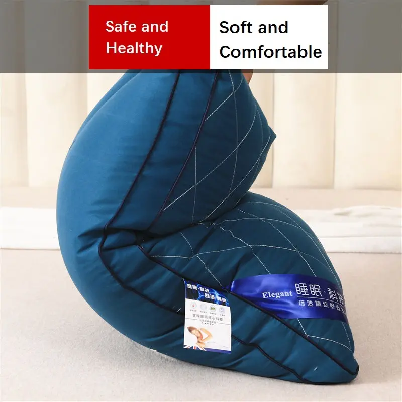 1pc Soft Brushed Fabric Hing Resilient Neck Pillows Hotel Memory Pillow for Health Sleeping Home Use 600g