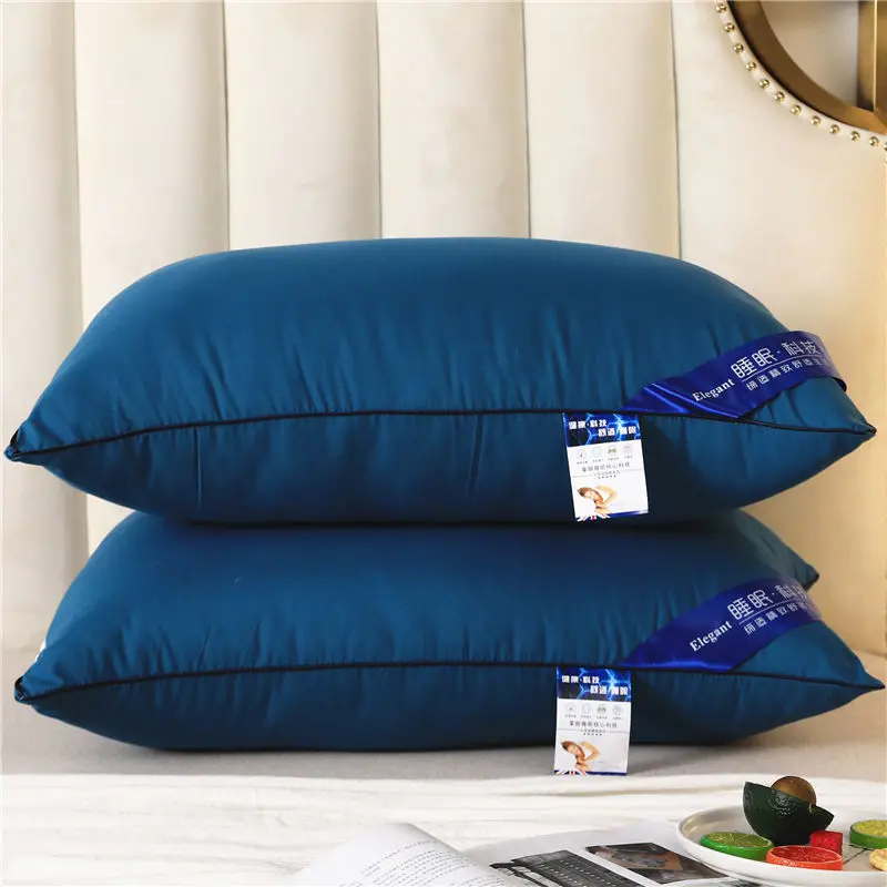 1pc Soft Brushed Fabric Hing Resilient Neck Pillows Hotel Memory Pillow for Health Sleeping Home Use 600g
