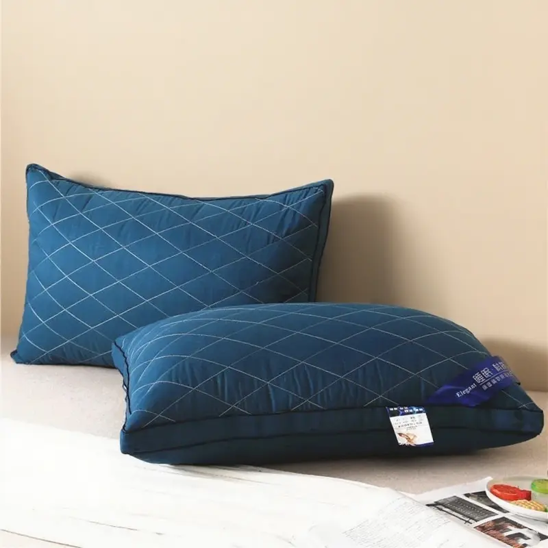 1pc Soft Brushed Fabric Hing Resilient Neck Pillows Hotel Memory Pillow for Health Sleeping Home Use 600g
