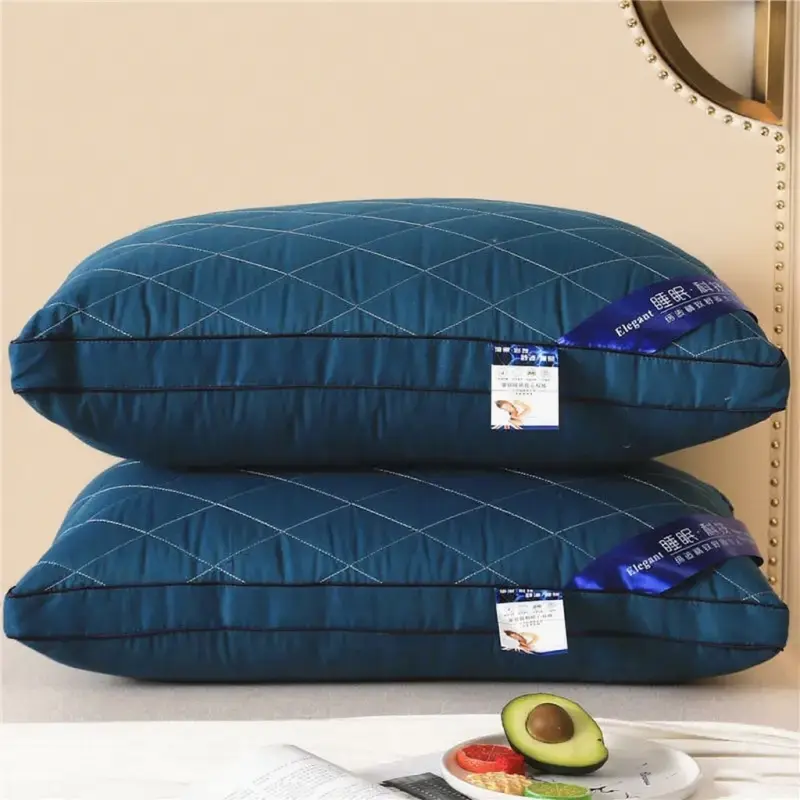 1pc Soft Brushed Fabric Hing Resilient Neck Pillows Hotel Memory Pillow for Health Sleeping Home Use 600g