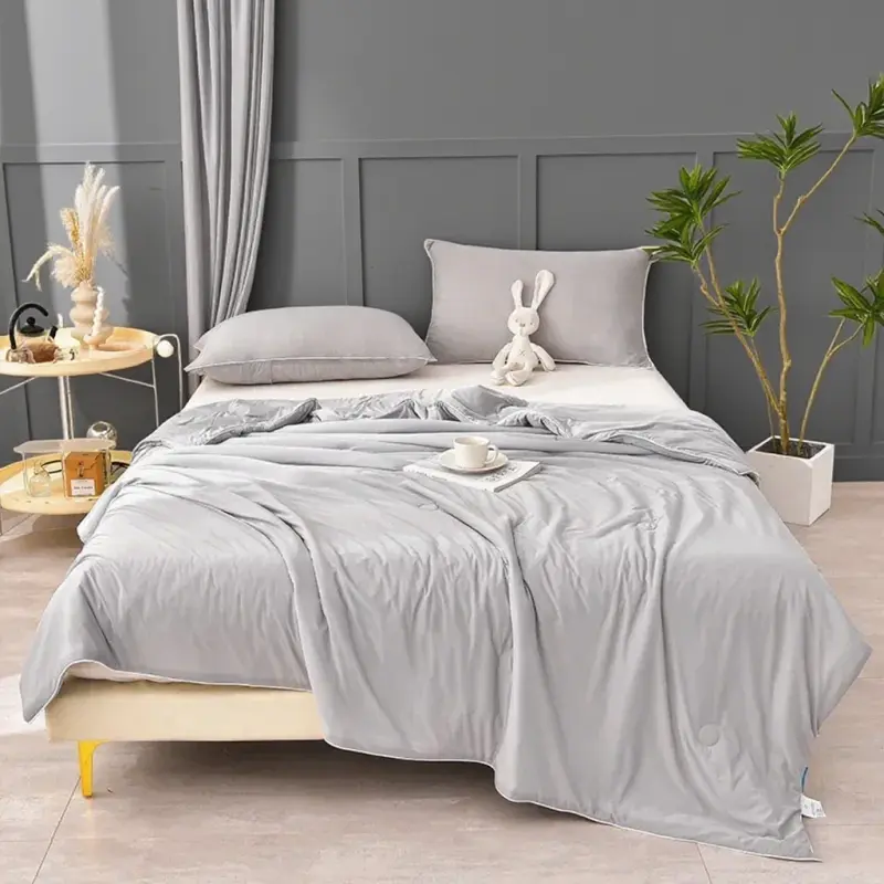 Washable Summer Quilts Ice Silk Air Conditioning Quilt Adult Kids Duvet Home Textiles Luxury Bedding Queen King Size Blanket