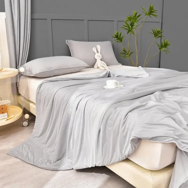 Washable Summer Quilts Ice Silk Air Conditioning Quilt Adult Kids Duvet Home Textiles Luxury Bedding Queen King Size Blanket