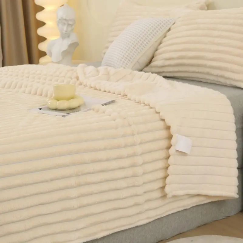 1pc Rabbit Plush Multifunctional Blanket High Weight Falei Fleece Milk Fleece Beibei Fleece Blanket