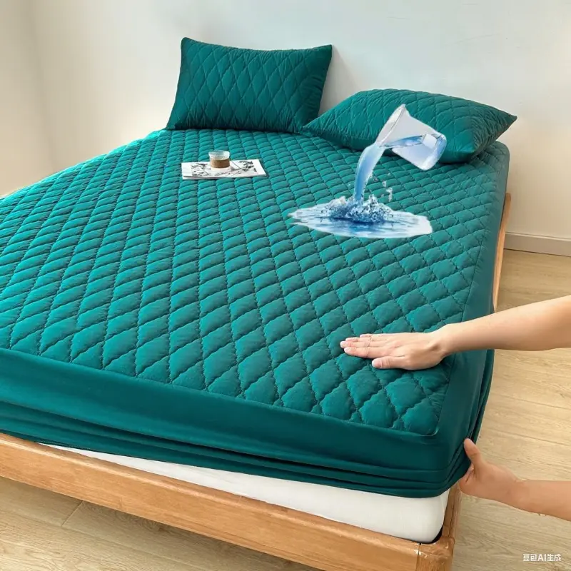 Multicolor Waterproof Mattress Protector No Pillowcase and Pillow Core Soft and Comfortable Solid Color Bedding Fitted Sheet